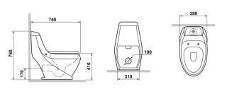 Унитаз-моноблок Laguraty 2160 AС с функцией биде и смесителем белый